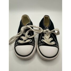 Converse All Star Toddler Sneakers Low Top Black Canvas Shoes‎ US Size 5